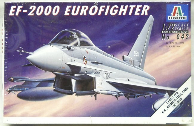 Italeri 1/72 EF-2000 Typhoon Eurofighter - UK / Luftwaffe / Italian / Spanish Air Forces, 042 plastic model kit